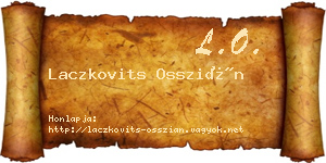 Laczkovits Osszián névjegykártya